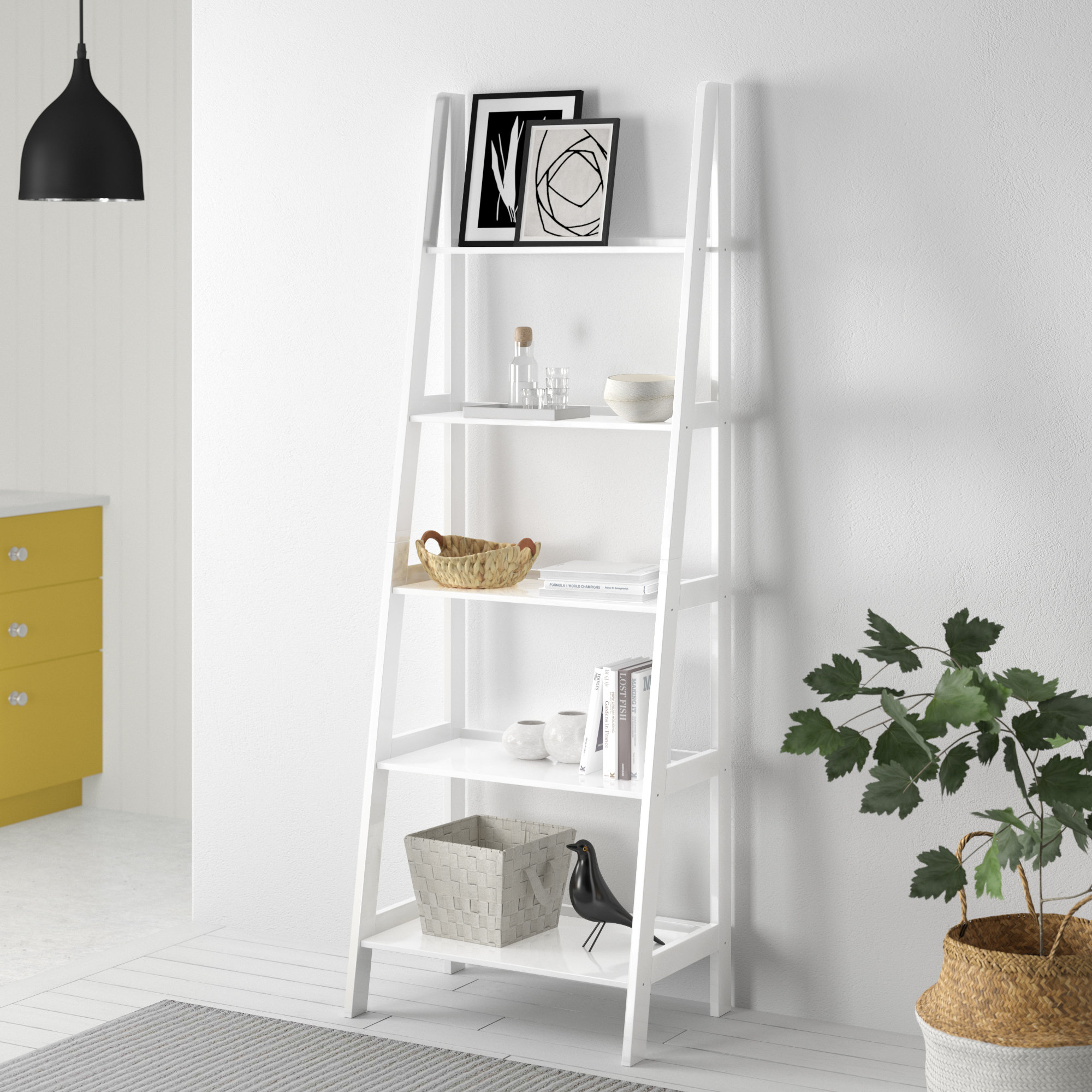 Zipcode Design Natrona 72.5 H x 25.25 W Solid Wood Ladder Bookcase Reviews Wayfair